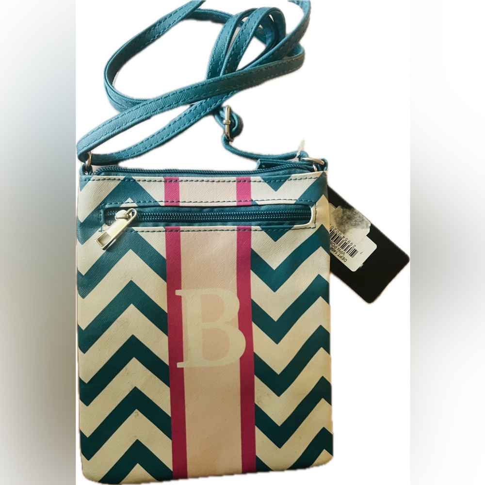 Chateau Chevron Crossbody Bag initial “B”